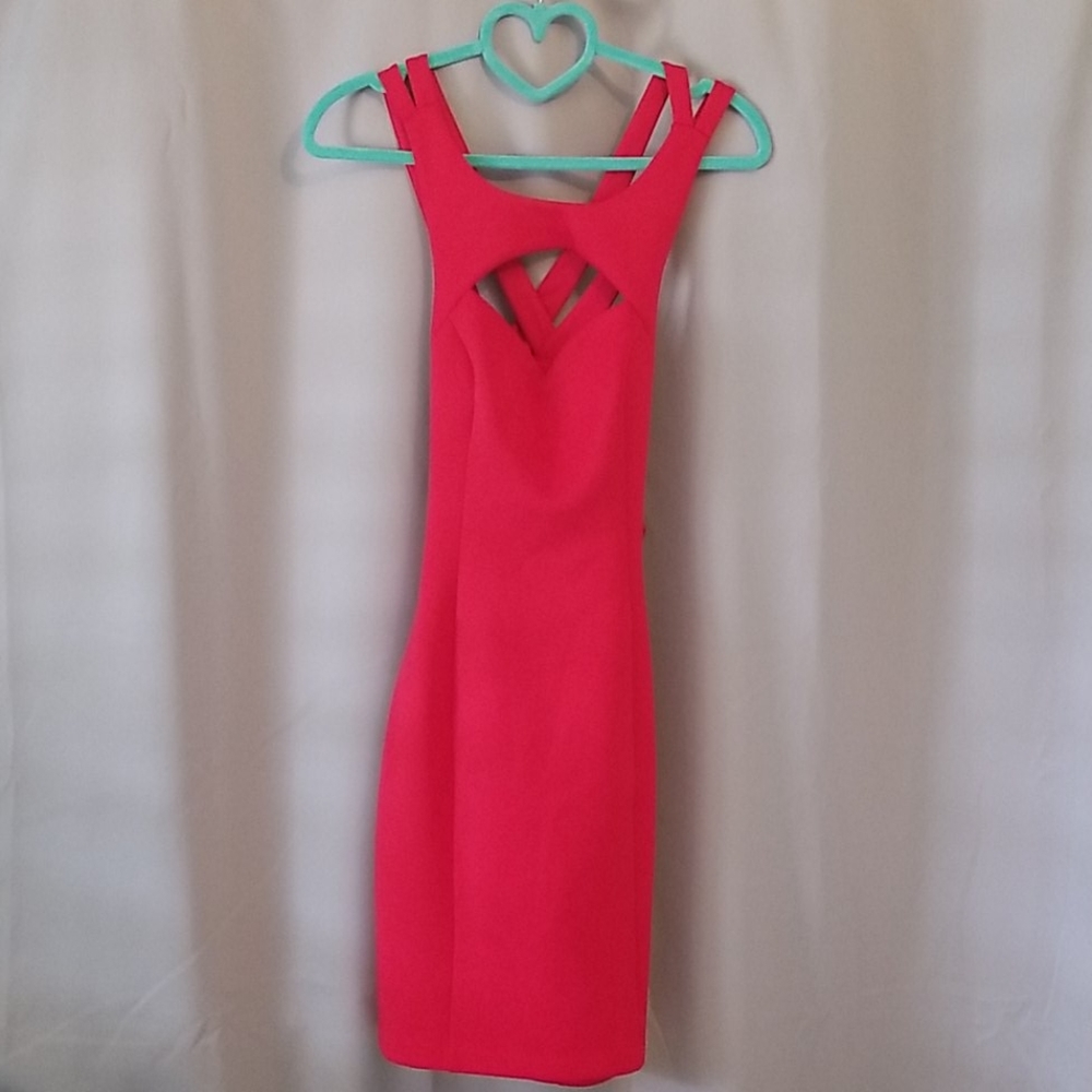 Guess Red Strappy Back Bodycon Dress